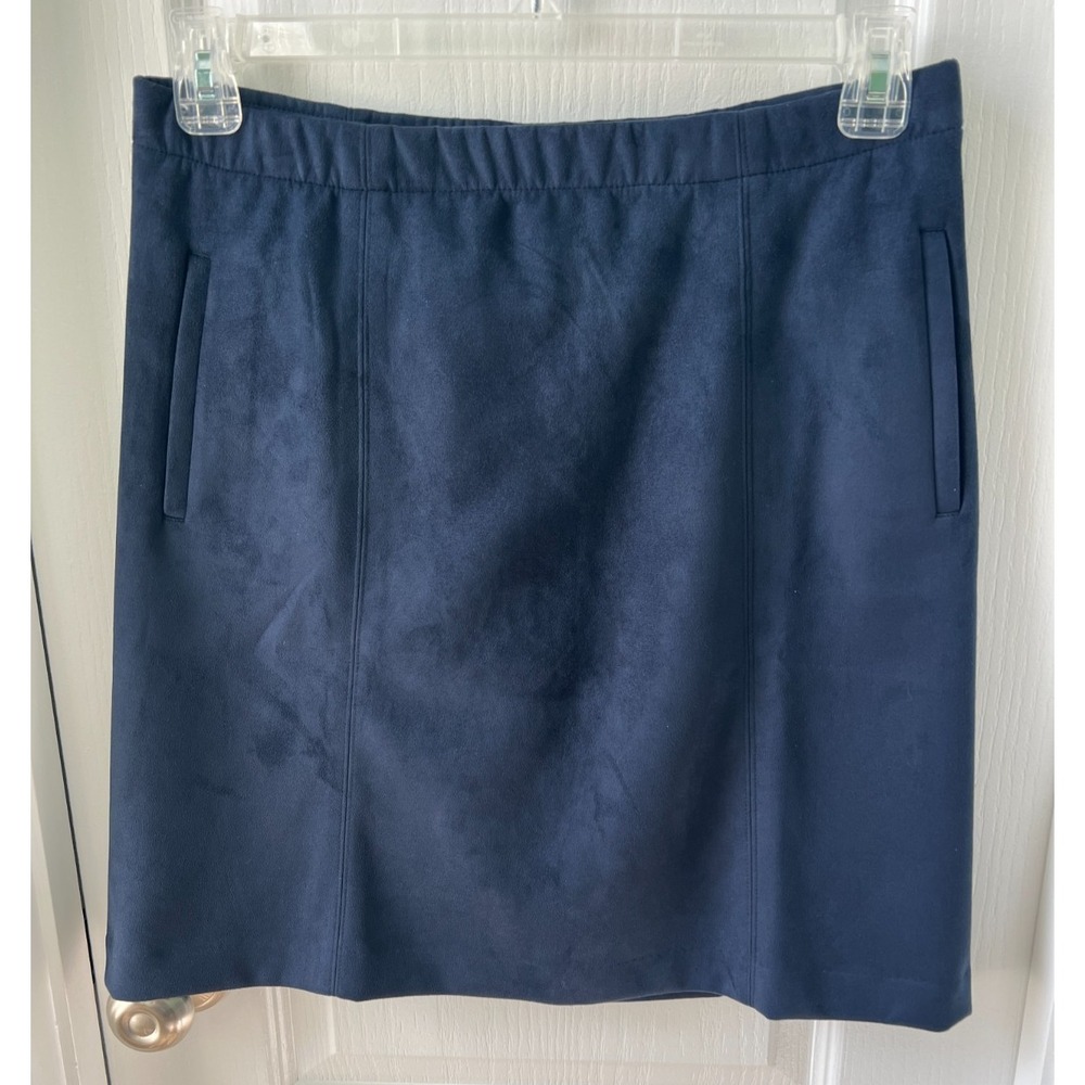 J Jill Womens‎ Skirt Navy Blue Faux Suede Size S NEW $79